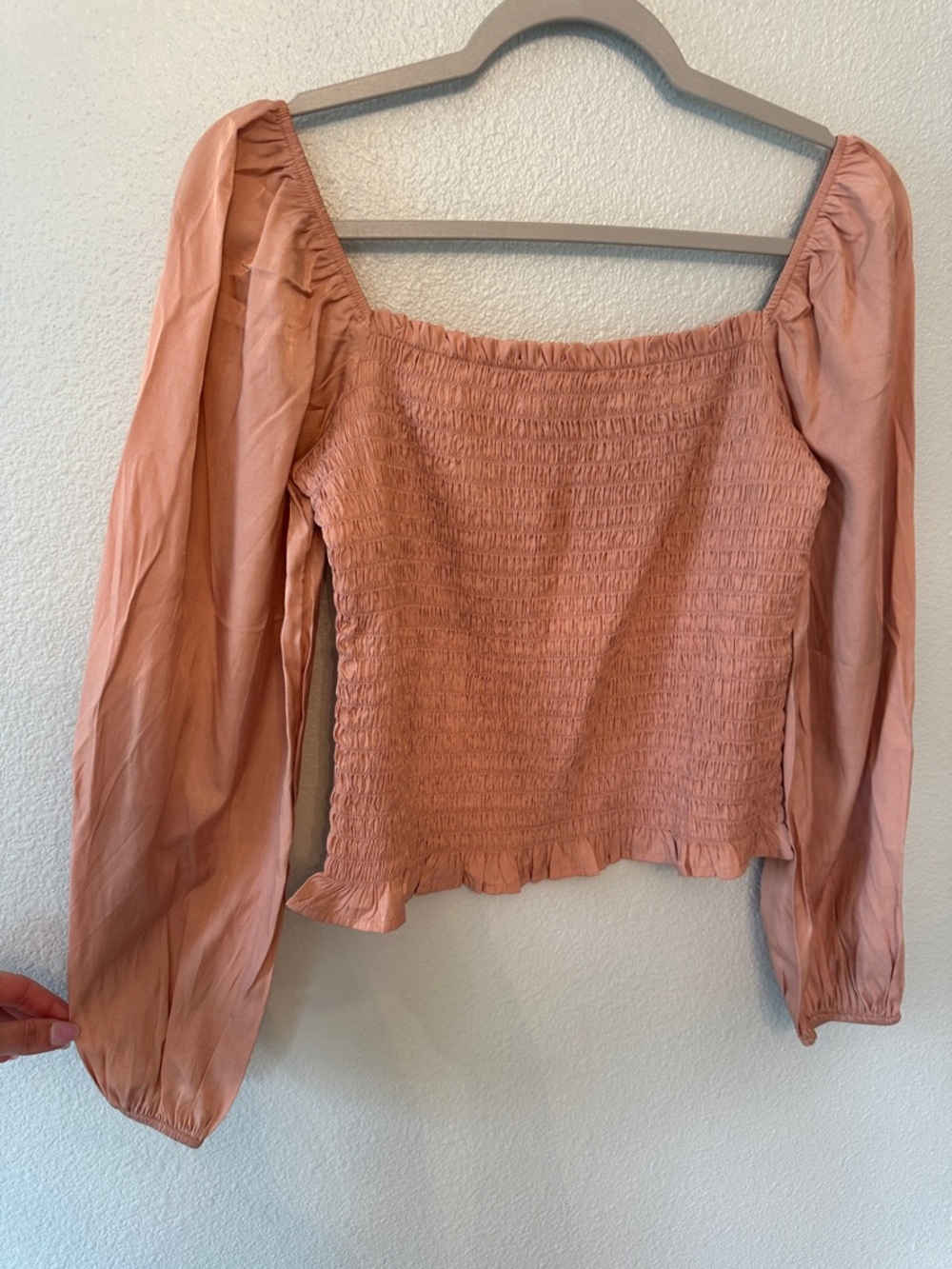 Blush smocked top, medium